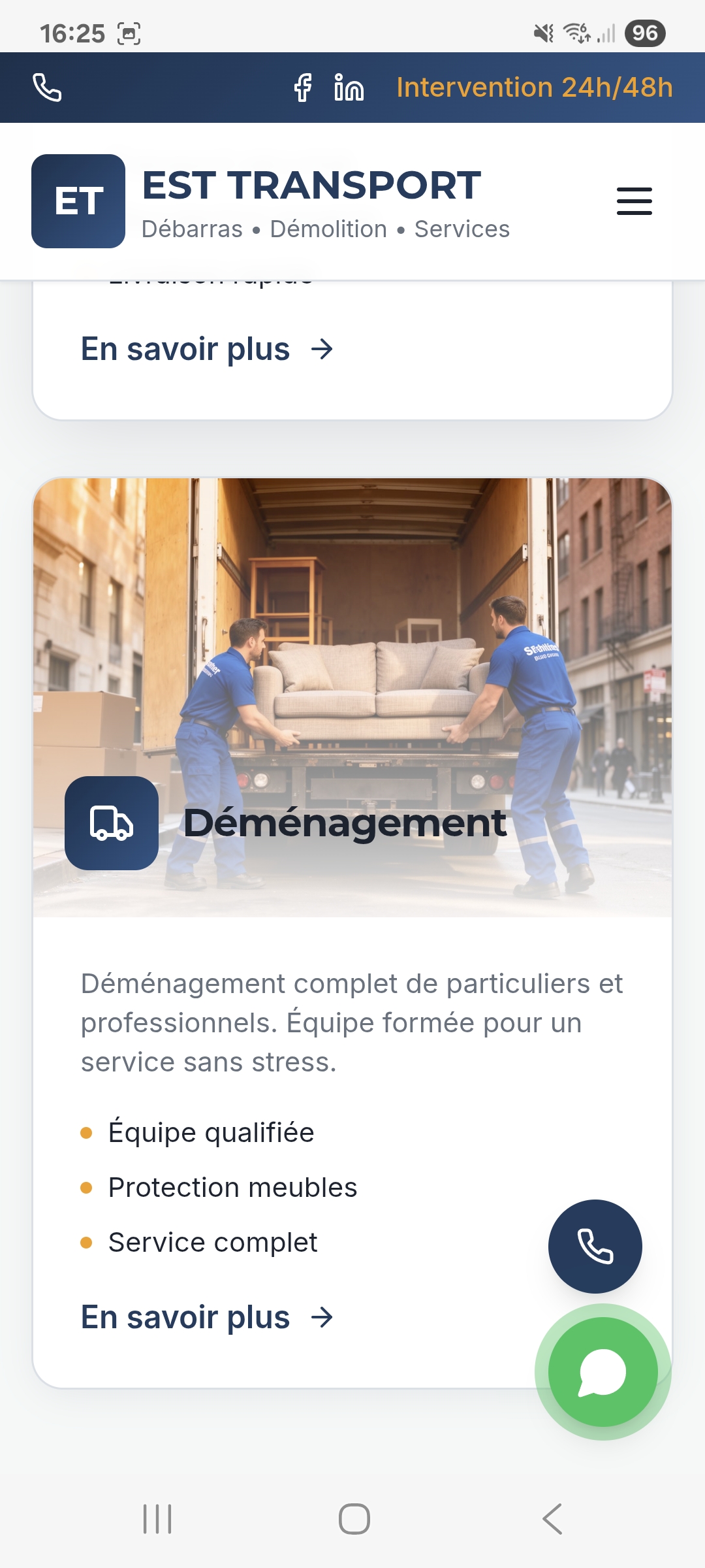 Tarif débarras Est transport