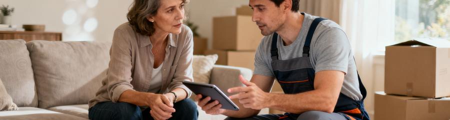 Client consultant professionnel débarras, devis et conseils personnalisés pour intervention