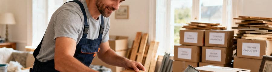 Professionnel triant objets succession Seine-Maritime, séparation revendables recyclables dons