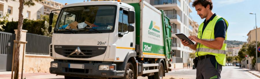 Camion débarras professionnel quartier résidentiel Marseille, planification intervention terrain