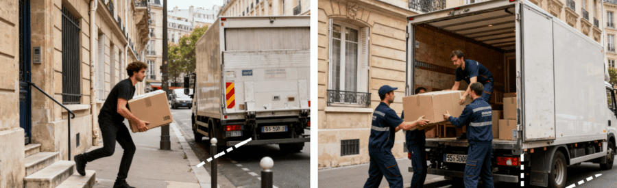 Comparaison service mairie gratuit limité versus prestation débarras professionnelle complète Paris 7e