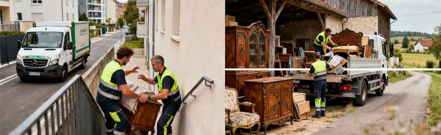 Débarras Ain : interventions urbaines immeubles et rurales fermes, logistiques adaptées