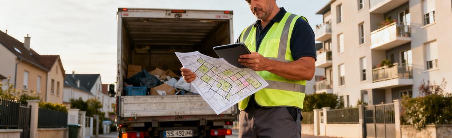 Debarras Allier Couverture Territoriale Moulins Débarrasseur professionnel organisant intervention Allier, camion équipé quartier résidentiel Moulins