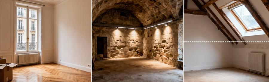 Triptyque débarras Paris 5e : appartement vidé, cave dégagée, grenier libéré