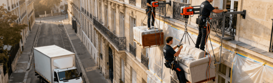 Debarras Paris 6e Monte Meubles Immeuble Ancien Débarrasseurs utilisant monte-meubles façade immeuble haussmannien Paris 6e, mobilier volumineux