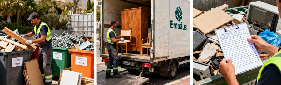 Triptyque débarras responsable : tri sélectif, don association, traçabilité déchetterie agréée