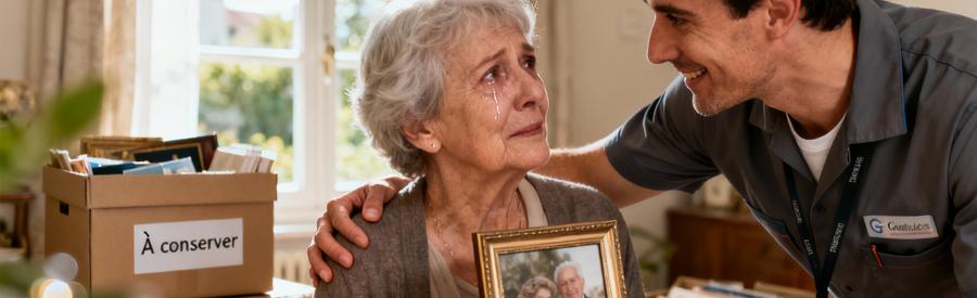 Debarras Succession Approche Humaine Montlucon Professionnelle accompagnant cliente lors débarras succession avec empathie et respect