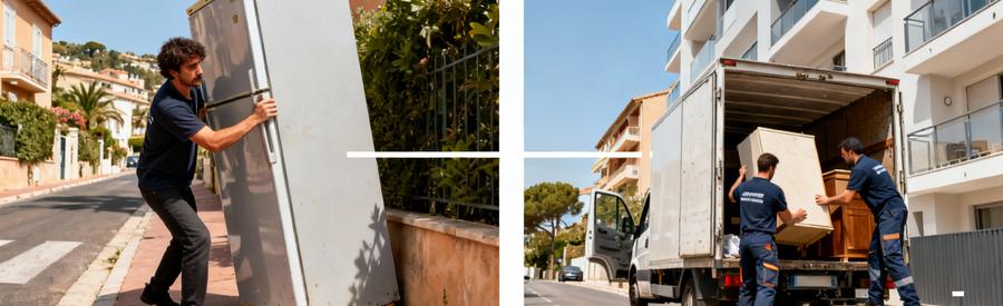 Comparatif service encombrants municipal versus débarras professionnel complet Cagnes-sur-Mer