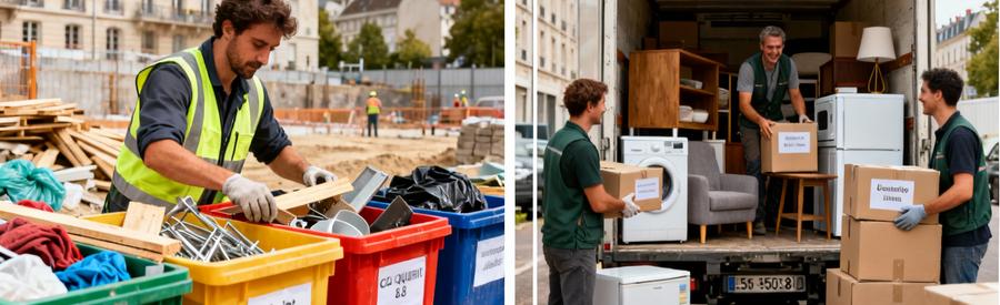 Tri sélectif et revalorisation objets débarras : séparation matériaux et dons associations caritatives