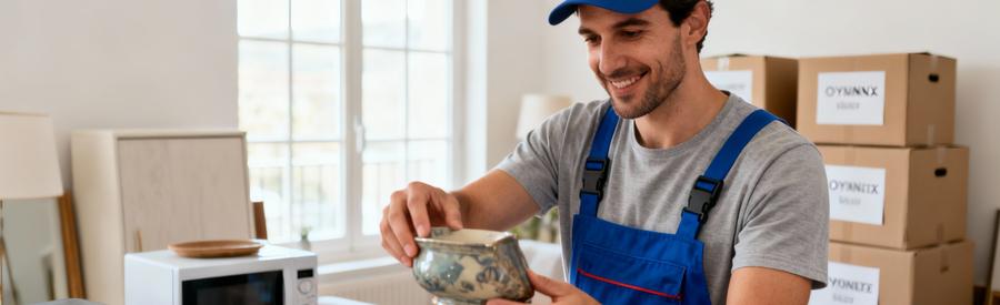 Professionnel triant objets valorisables débarras, meubles et électroménager récupérables