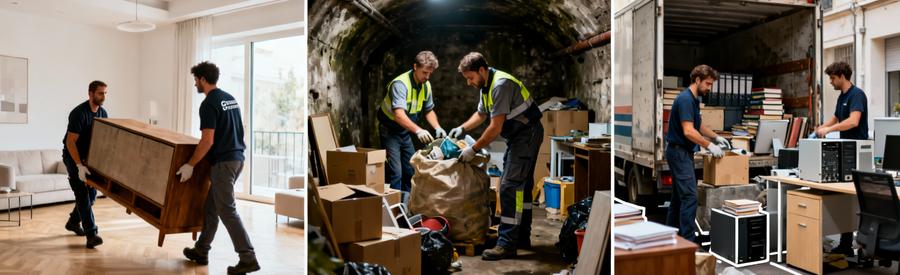 Triptyque débarras Grasse : résidence, cave encombrée, local commercial avec équipes adaptées