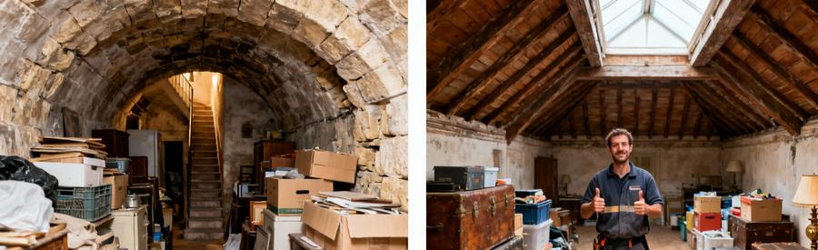 Caves Greniers Vincennes Avant Debarras Cave voûtée et grenier sous combles à Vincennes nécessitant un débarras adapté aux configurations anciennes