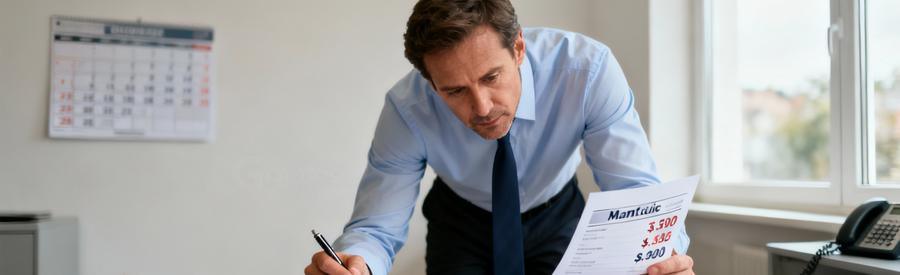 Débarrasseur comparant plusieurs offres papier pour prestation vide-maison à Mantes-la-Jolie