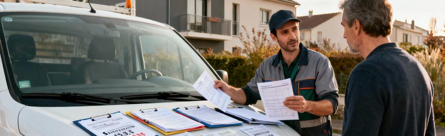 Client comparant plusieurs offres papier de débarrasseurs professionnels à Sartrouville