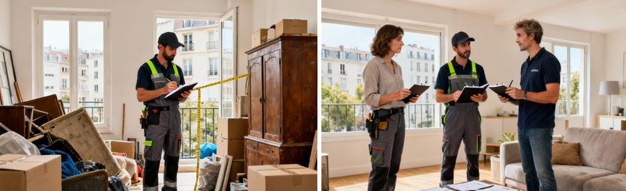 Propriétaire comparant estimations débarras de plusieurs professionnels à Vitry-sur-Seine