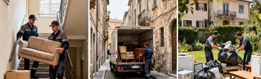 Débarrasseurs s'adaptant aux contraintes spécifiques des différents quartiers mantais : immeubles, ruelles, pavillons