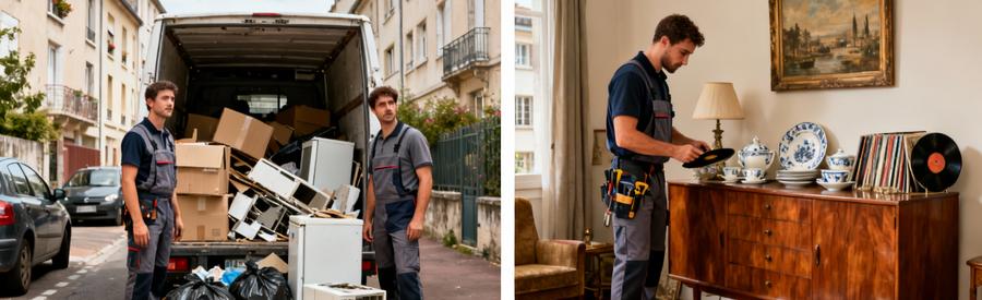 Debarras Loire Payant Gratuit Valorisation Objets Comparaison débarras Loire : débarrasseurs en pied chargeant encombrants versus évaluant meubles vintage valorisables