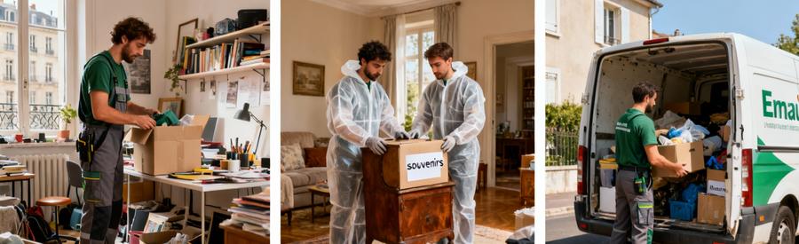 Debarras Loire Situations Studio Succession Valorisation Triptyque débarrasseurs Loire : studio étudiant, succession familiale, valorisation objets Emmaüs