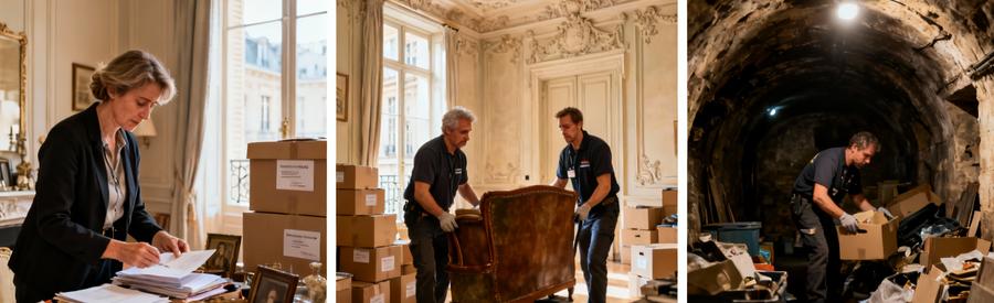 Debarras Paris Types Appartement Succession Cave Triptyque professionnels débarras Paris : succession, appartement haussmannien et cave immeuble ancien