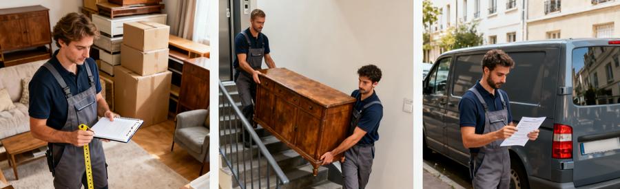 Évaluation volume encombrants, transport escalier et consultation tarifs pour débarras Champs-sur-Marne