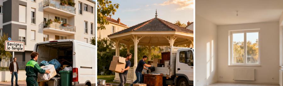 Équipes débarras intervenant rapidement quartiers Savigny-le-Temple et communes Seine-et-Marne limitrophes