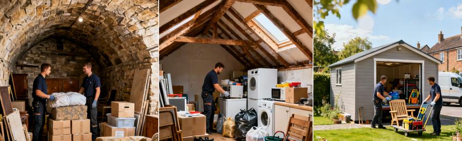 Professionnels évacuant encombrants cave, grenier et jardin pavillon Saint-Maur-des-Fossés