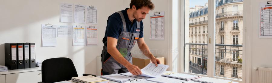 Organisation Intervention Debarras Paris 12 Professionnel organisant dossiers intervention pour vide-maison Paris 12ème arrondissement