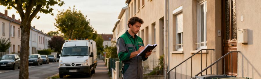 Professionnel organisant intervention débarras dans quartier pavillonnaire typique Argenteuil Val-de-Marne