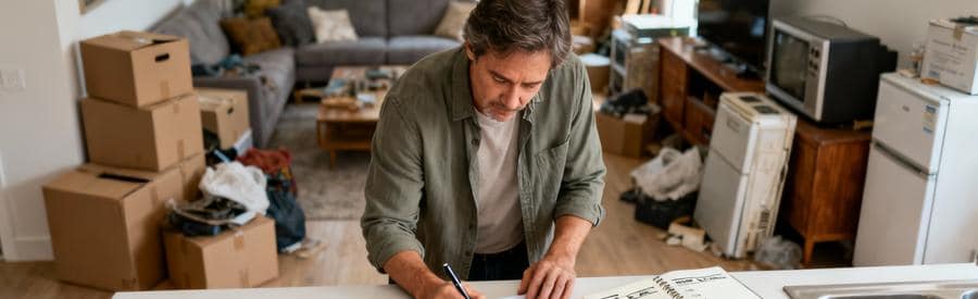 Préparation projet vide-maison avec checklist détaillée encombrants et meubles à évacuer au Mée-sur-Seine