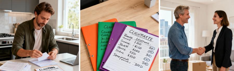 Organisation documents, comparaison offres débarras et accord client-professionnel à Combs-la-Ville