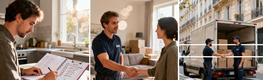 Étapes mise en relation client-débarrasseur Paris 11ème : organisation projet, échange professionnel, accord final