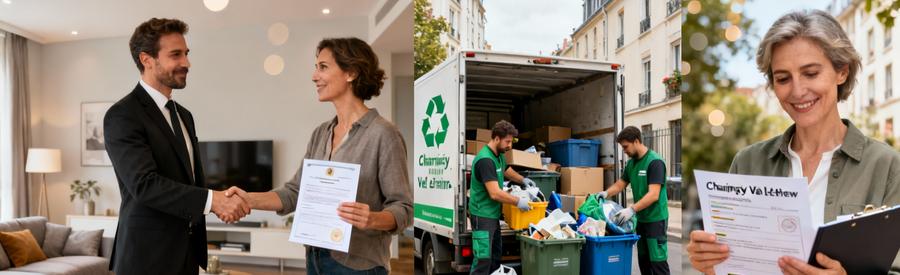 Sélection rigoureuse débarrasseurs certifiés Champigny : vérification documents, tri écologique, satisfaction clients