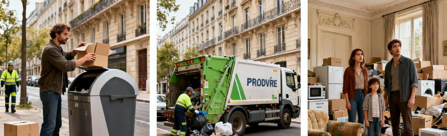 Comparaison options municipales gratuites et situations nécessitant professionnels pour évacuation encombrants Paris 14