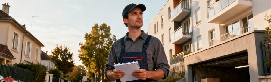 Professionnel évaluant différents types d'espaces à débarrasser à Conflans-Sainte-Honorine