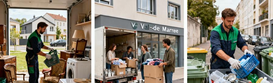 Processus tri écologique encombrants : réutilisation, don associatif et recyclage matériaux à Vitry-sur-Seine