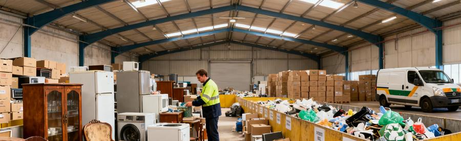 Professionnel organisant tri sélectif encombrants pour valorisation éco-responsable Mantes-la-Jolie Yvelines