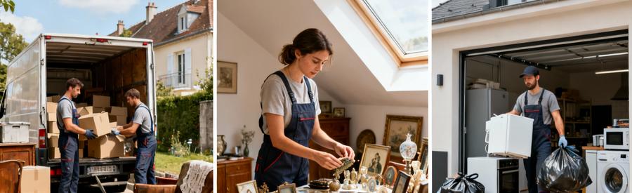 Professionnels débarras intervenant cave grenier garage Lagny-sur-Marne avec tri objets personnels évacuation