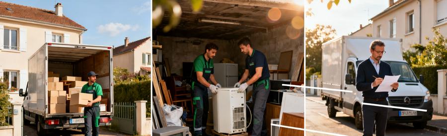 Professionnels débarras intervenant rapidement Plaisir et communes Yvelines avec camionnettes équipées