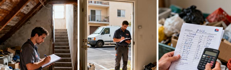 Comparaison Accessibilite Tarifs Evacuation Évaluation tarifaire selon accessibilité : grenier étage sans ascenseur versus rez-de-chaussée avec parking direct