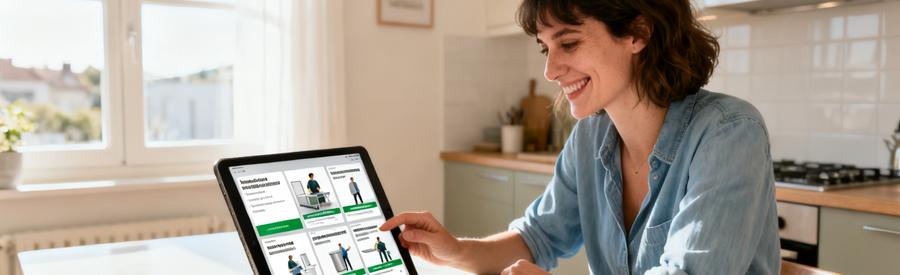 Comparaison Offres Debarrasseurs Gonesse Femme comparant facilement plusieurs propositions de débarrasseurs qualifiés sur tablette à Gonesse