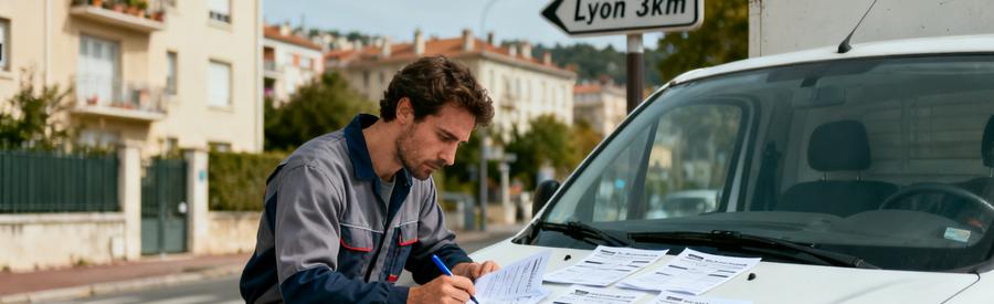 Comparaison Offres Debarrasseurs Villeurbanne Débarrasseur comparant plusieurs offres de services sur documents papier à Villeurbanne, près de Lyon