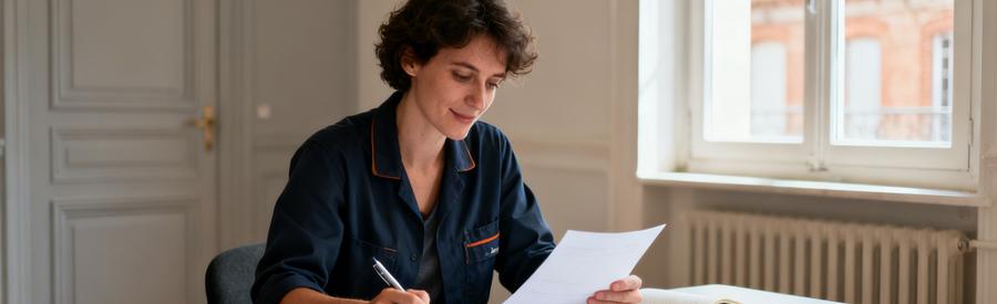 Comparaison Offres Professionnels Demenagement Toulouse Personne comparant plusieurs offres de professionnels sur documents papier à Toulouse pour choisir son prestataire