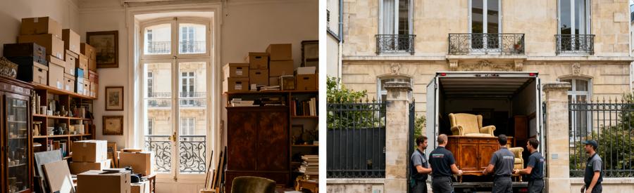 Comparaison débarras studio encombré et évacuation maison complète par professionnels à Saint-Ouen-sur-Seine