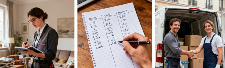 Comparaison Tarifs Professionnels Montrouge Processus de comparaison des tarifs : évaluation du volume, analyse des offres sur carnet, accord avec professionnel