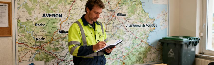 Comparaison Zones Intervention Professionnels Aveyron Professionnel du débarras consultant carte Aveyron pour calculer distances et zones d'intervention entre villes