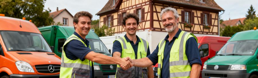 Trois professionnels du débarras à Mulhouse se rencontrent pour offrir les meilleures solutions