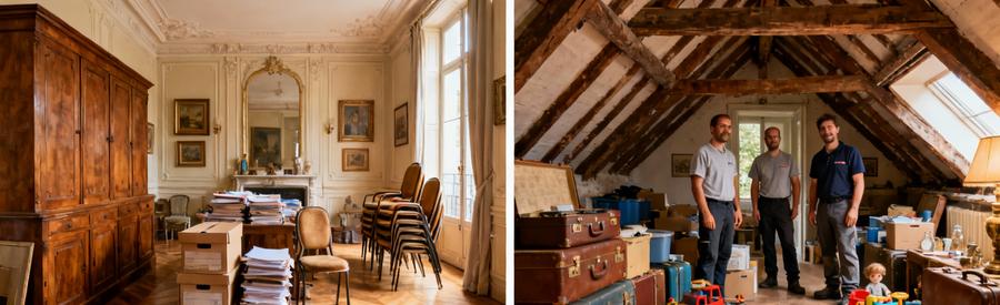 Diversite Habitats Accumulation Objets Lyon 3 Appartement haussmannien encombré et grenier familial rempli d'objets accumulés dans le 3ème arrondissement de Lyon