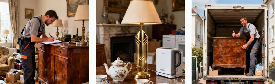 Evaluation Objets Valeur Debarras Villiers Le Bel Professionnel évaluant meubles anciens et objets de valeur pour débarras gratuit à Villiers-le-Bel