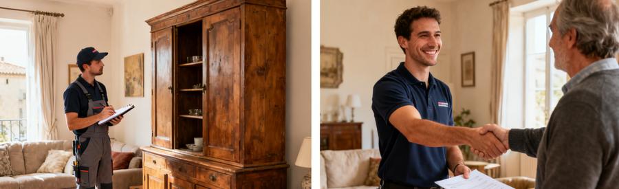 Évaluation professionnelle d'objets valorisables lors d'un débarras à Auch dans le Gers pour intervention gratuite