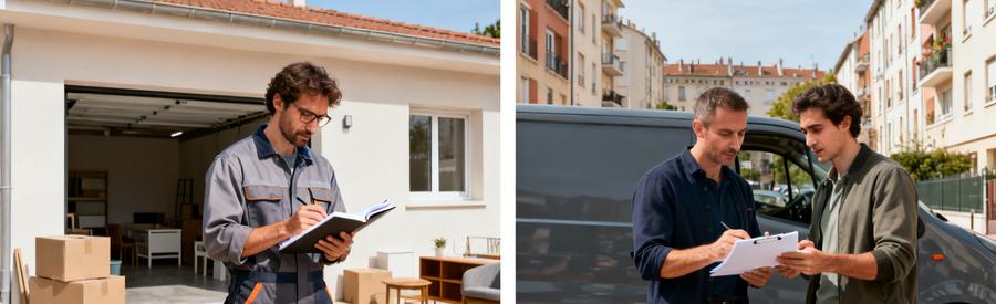 Evaluation Tarifs Accessibilite Volume Caluire Comparaison conditions d'intervention : pavillon plain-pied, appartement étage sans ascenseur, évaluation volume